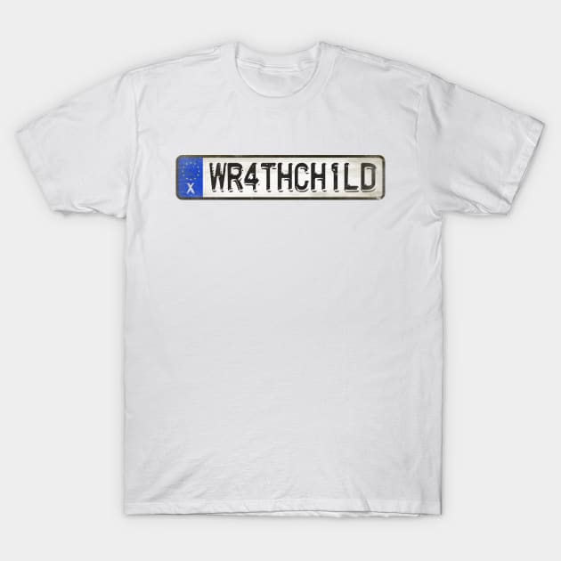 Wrathchild - License Plate T-Shirt by Girladies Artshop